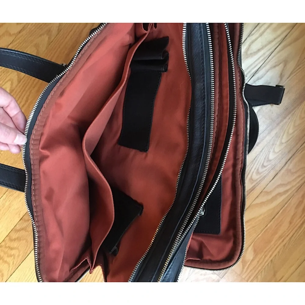 Cole Haan Black Leather Briefcase Shoulder Bag